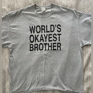 World’s Okayest Brother Gray Funny T-Shirt Men’s Size 2XL